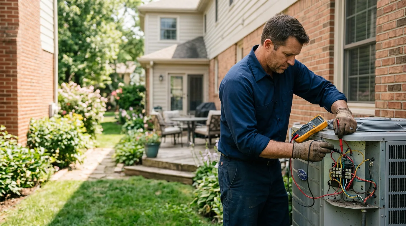 HVAC technician working near Heavener, OK